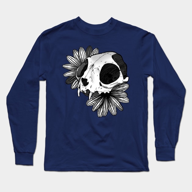 flower skull Long Sleeve T-Shirt by Witch